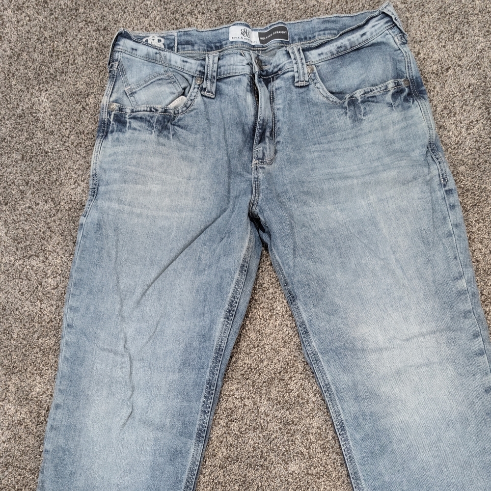 Rock & Republic Men's Faded Blue Straight Jeans